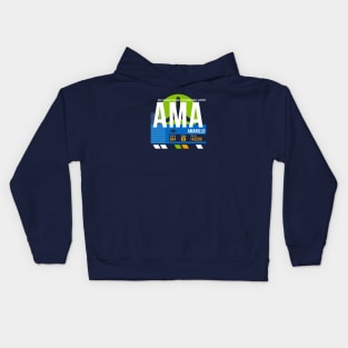 Amarillo (AMA) Airport // Retro Sunset Baggage Tag Kids Hoodie